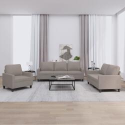 vidaXL Set de canapea cu perne, 3 piese, gri taupe, material textil GartenMobel Dekor (3201435) Canapea