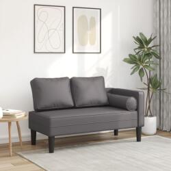vidaXL Fotoliu sezlong cu perne, gri, piele ecologica GartenMobel Dekor (4007567)