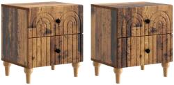 vidaXL Set 2 noptiere cu 2 sertare, aspect lemn vechi, 43x34, 5x48 cm (894082)