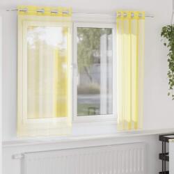 vidaXL Perdele Voile cu Oelii 2 buc Galben GartenMobel Dekor (4102132)