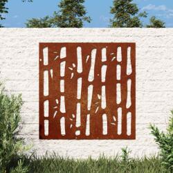 vidaXL Decor perete de gradina 55x55 cm design bambus otel Corten GartenMobel Dekor (824482)