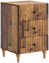 vidaXL Noptiera cu 3 sertare din lemn prelucrat, finisaj lemn vechi, 43x41x66, 5 cm (894103)