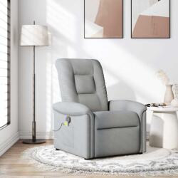 vidaXL Fotoliu de masaj rabatabil, gri deschis, textil GartenMobel Dekor (4015626)