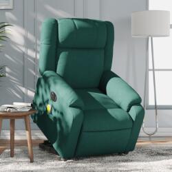 vidaXL Fotoliu electric masaj rabatabil / ridicare verde închis textil GartenMobel Dekor (3205244)