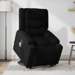 vidaXL Fotoliu electric de masaj rabatabil cu ridicare, negru, textil GartenMobel Dekor (3206584)