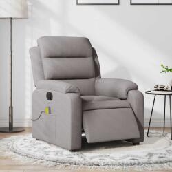 vidaXL Fotoliu electric de masaj rabatabil, gri taupe, textil GartenMobel Dekor (3204976)