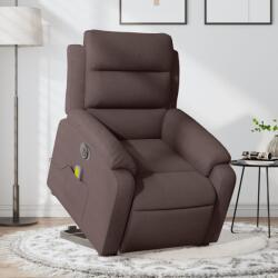vidaXL Fotoliu electric masaj rabatabil cu ridicare maro închis textil GartenMobel Dekor (3205021)