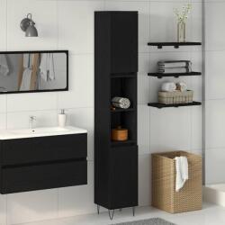 vidaXL Dulap de Baie Stejar Negru 30 x 30 x 190 cm Lemn compozit GartenMobel Dekor (862882)