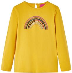 vidaXL Tricou pentru copii cu maneci lungi, ocru, 128 GartenMobel Dekor (14282)