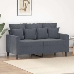vidaXL Canapea cu 2 locuri, gri închis, 120 cm, catifea GartenMobel Dekor (359294) Canapea