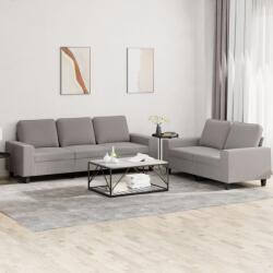 vidaXL Set de canapele, 2 piese, gri taupe, material GartenMobel Dekor (3201905) Canapea