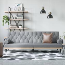 vidaXL Canapea extensibila cu cotiere, gri deschis, textil GartenMobel Dekor (351937) Canapea