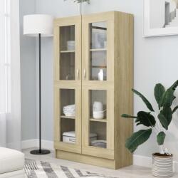 vidaXL Dulap cu vitrina, stejar Sonoma, 82, 5 x 30, 5 x 150 cm, PAL GartenMobel Dekor (802762) Biblioteca
