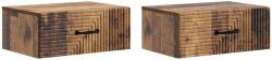 vidaXL Set 2 noptiere suspendate maro, cu sertare, 49 x 34, 5 x 20 cm (898632)