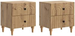 vidaXL Set 2 noptiere stejar artizanal, 2 sertare, 43 x 34, 5 x 48 cm (894084)
