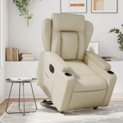 vidaXL Fotoliu rabatabil electric cu ridicare, crem, piele ecologica GartenMobel Dekor (3204559)