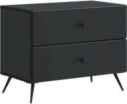 vidaXL Noptiera neagra cu 2 sertare, 62 x 34, 5 x 47, 5 cm, lemn prelucrat (895466)