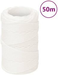 vidaXL Franghie de barca, alb complet, 2 mm, 50 m, polipropilena GartenMobel Dekor (152530)