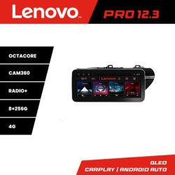 Lenovo Navigatie Toyota Hilux 2016+ Lenovo PRO 12.3 inch QLED 8GB RAM 256GB 4G (KIT-TY59+PRO-12.3-8+256+KIT-10-9)