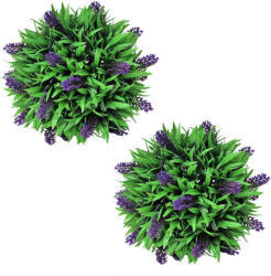 vidaXL Set arbusti ornamentali artificiali bila cu lavanda, 2 buc. , 28 cm GartenMobel Dekor (41623)