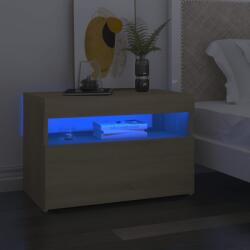 vidaXL Noptiera cu lumini LED, 2 buc. , stejar Sonoma, 60x35x40 cm GartenMobel Dekor (3082781)
