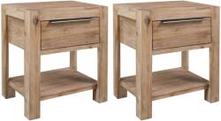 vidaXL Noptiere cu sertare, 2 buc. , 40x30x48 cm, lemn masiv de acacia GartenMobel Dekor (3057529)