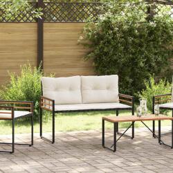 vidaXL Banca cu strat din lemn cu perna Simplu Crem 114 x 55 x 77 cm GartenMobel Dekor (42026936)