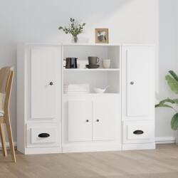 vidaXL Dulapuri înalte, 3 piese, alb, lemn prelucrat GartenMobel Dekor (3185311) Comoda
