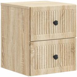 vidaXL Dulap de noapte suspendat, stejar Sonoma, 2 sertare, 33 x 34, 5 x 40 cm (897959)
