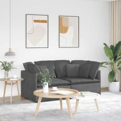 vidaXL Canapea modulara cu perne, gri închis, tesatura velur GartenMobel Dekor (3321258) Canapea