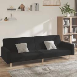vidaXL Canapea extensibila cu 2 locuri, negru, material textil GartenMobel Dekor (375729) Canapea