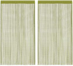 vidaXL Draperii cu franjuri, 2 buc. , 140 x 250 cm, verde GartenMobel Dekor (132413)