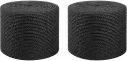 vidaXL Franghie din iuta 2 pcs 2 Negru 100% jute Tossa GartenMobel Dekor (42011597)