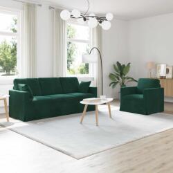 vidaXL Set de canapea 2 pcs Verde închis 198 x 78 x 80 cm Catifea GartenMobel Dekor (3407597) Canapea