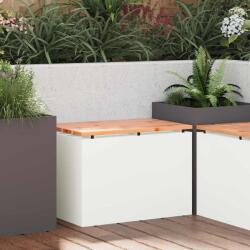vidaXL Banca de gradina Alb 60 x 40 x 43 cm Otel GartenMobel Dekor (874892)