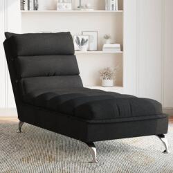 vidaXL Sezlong cu perne, negru, material textil GartenMobel Dekor (379470)
