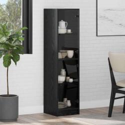 vidaXL Bufet Stejar Negru 35 x 37 x 142 cm Lemn compozit GartenMobel Dekor (882903) Comoda