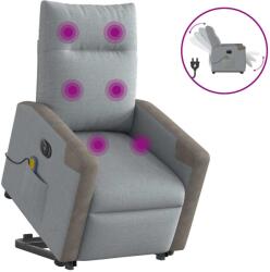 vidaXL Fotoliu electric masaj rabatabil cu ridicare, gri închis textil GartenMobel Dekor (3324105)
