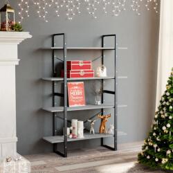 vidaXL Biblioteca, 4 rafturi, gri beton, 100x30x140cm, lemn prelucrat GartenMobel Dekor (806481) Biblioteca