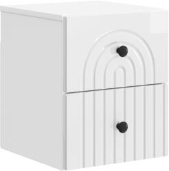 vidaXL Noptiera suspendata alb foarte lucios, cu 2 sertare, 33 x 34, 5 x 40 cm (898133)