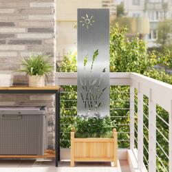 vidaXL Panou Decorativ de Gradina Argintiu 32 x 140 cm Otel inoxidabil GartenMobel Dekor (876207)