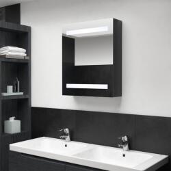 vidaXL Dulap de baie cu oglinda si LED, negru stralucitor, 50x14x60 cm GartenMobel Dekor (326481)