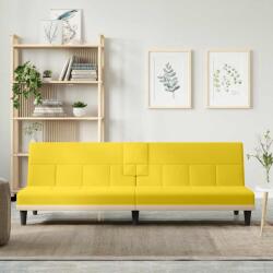 vidaXL Canapea extensibila cu suporturi de pahar, galben, textil GartenMobel Dekor (351867) Canapea