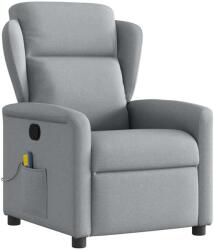 vidaXL Fotoliu de masaj rabatabil, gri deschis, textil GartenMobel Dekor (4015586)