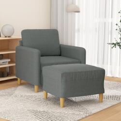 vidaXL Fotoliu canapea cu taburet, gri închis, 60 cm, textil GartenMobel Dekor (3201185) Canapea