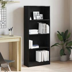 vidaXL Raft de Carti Stejar negru 60 x 24 x 143 cm Lemn compozit GartenMobel Dekor (862467) Biblioteca