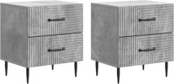 vidaXL Set 2 noptiere gri beton cu 2 sertare, 43 x 34, 5 x 47, 5 cm (894762)