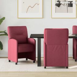 vidaXL Scaune de dining cu roti 2 pcs bordo 57 x 67 x 95 cm tesatura GartenMobel Dekor (42017850)