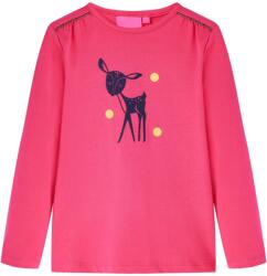vidaXL Tricou pentru copii cu maneci lungi, roz aprins, 116 GartenMobel Dekor (13531)