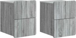 vidaXL Set 2 noptiere suspendate gri sonoma, 33x34, 5x43 cm, cu sertare (898308)